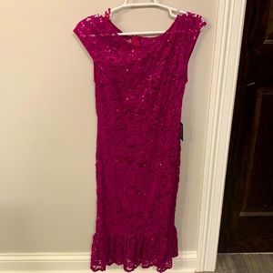 Marina evening dress.  Fushia with sequins. Women’s size 6